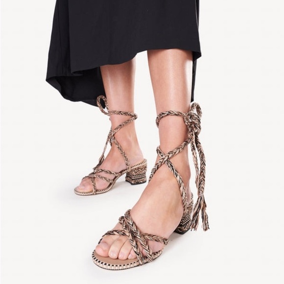 Amambaih Isabella Strappy Cotton Sandals - Picture 1 of 5